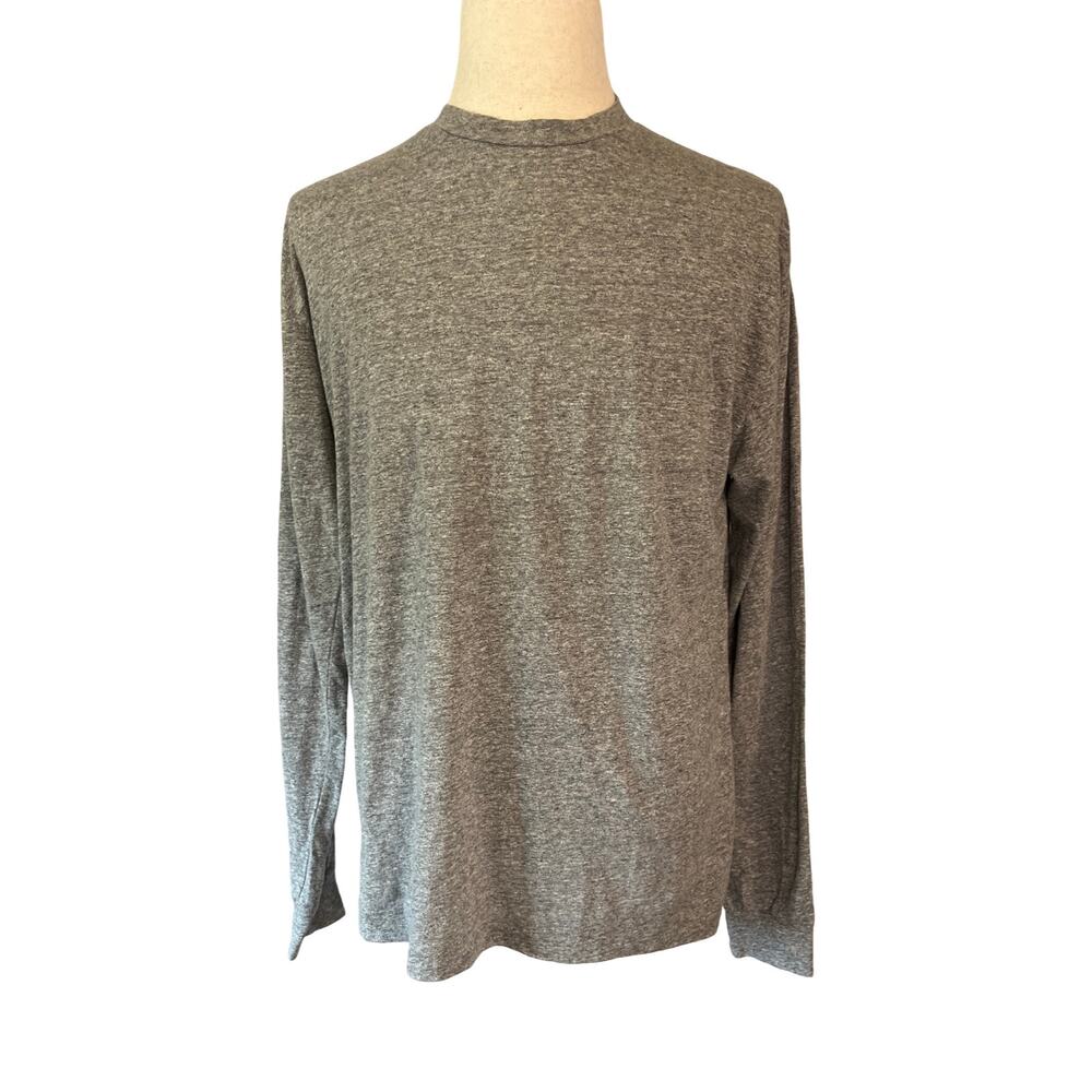 John Elliott Long Sleeve Tee 2 Heather Gray Made in USA Crew Neck Soft Stretch